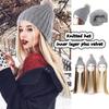 Women's Winter Wig Hat Knitted Hat Long Wave Straight Hair Synthetic Hat Wig