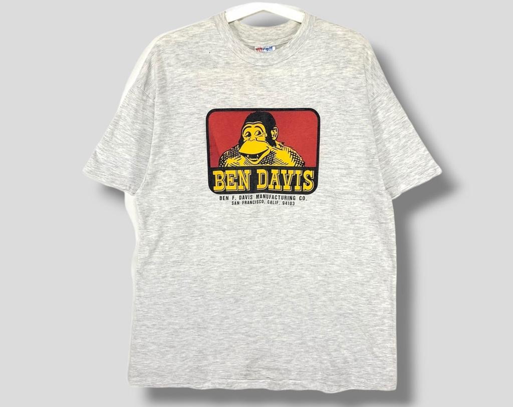Винтажная футболка Ben Davis 90-х с большим логотипом, коллекционная, стритвир, Ben Davis Manufacturing Co, однострочная строчка, размер L