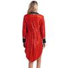 Womens Halloween Circus Sequin Tailcoat Notch Lapel Long Sleeve Open Front Tuxedo Outerwear Ringmaster Magician Costumes