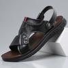 Мужские Сандалии Летние Шлепанцы Новая Пляжная Обувь Уличные Нескользящие Кожаные Сандалии для Мужчин
