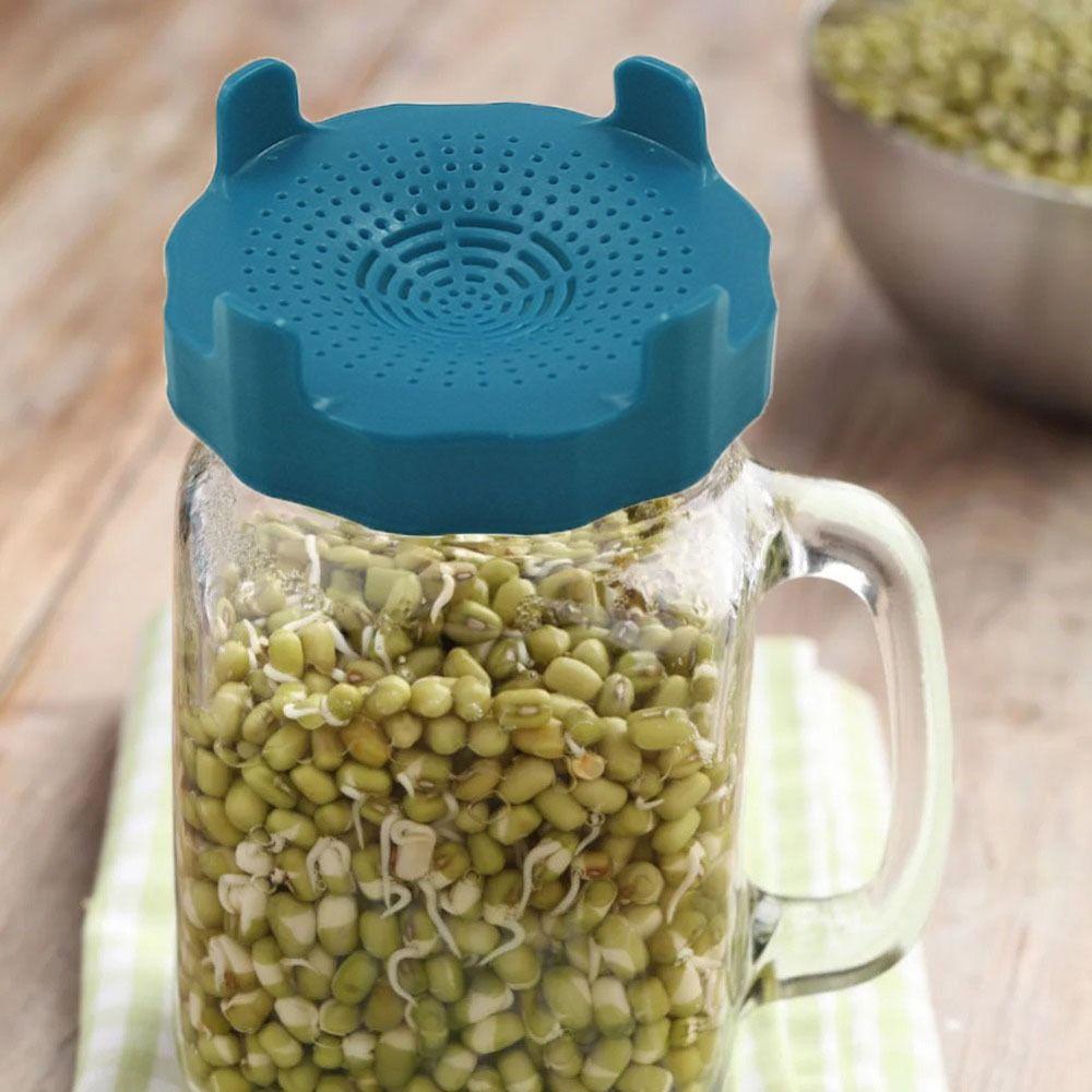 2pcs ABS Mason Jar Sprouting Lid 86mm Filter Cover Vegetable Seed Growing Lid Wide Mouth Jar