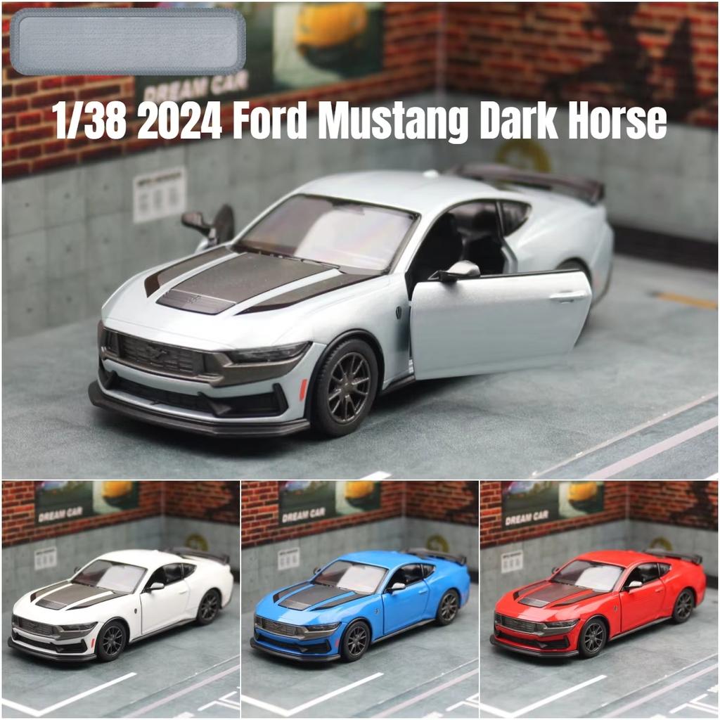 Модель игрушечной машины 1/38 2024 Ford Mustang Dark Horse литой сплав миниатюрный металлический коллекционный подарок для детей мальчик ребенок