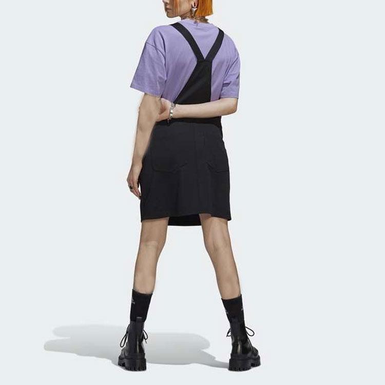 Adidas Оригиналы Спорт Стиль жизни Три полоски Рабочий стиль Принт с логотипом Однотонное платье без рукавов Женские платья Черный HB9458