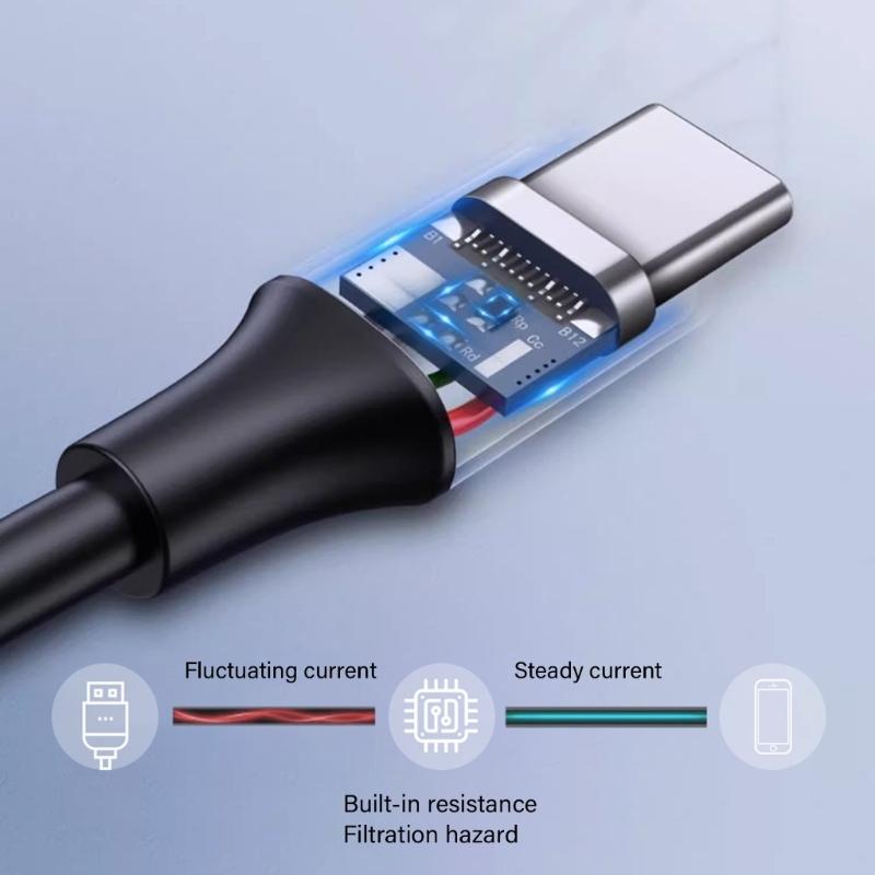 Кабель USB на TypeC 10 Гбит/с Поддержка быстрой зарядки 60 Вт Power Delivery и передачи данных Дорожный шнур USB A на C