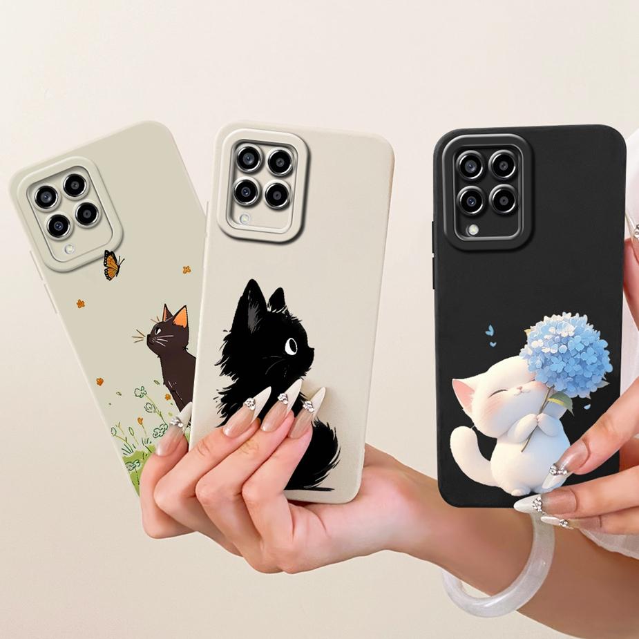 Чехол для Samsung Galaxy M33 M53 5G Милый Мультяшный Кот Ударопрочный Мягкий Силиконовый Чехол Для Samsung M33 M 53 Galaxy M53 5G Обложка