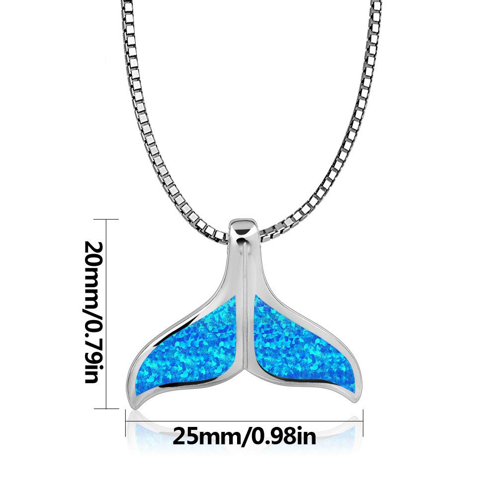 Aobao Whale Tail Necklace with Fish Tail Pendant and Copper Link Chain