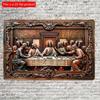 2D Flat Wooden Sign 30*20cm Boho Wooden Wall Hanging Decor, The Last Supper Decorative Sign, Religious Theme Multipurpose Wooden Sign Plaque for Home