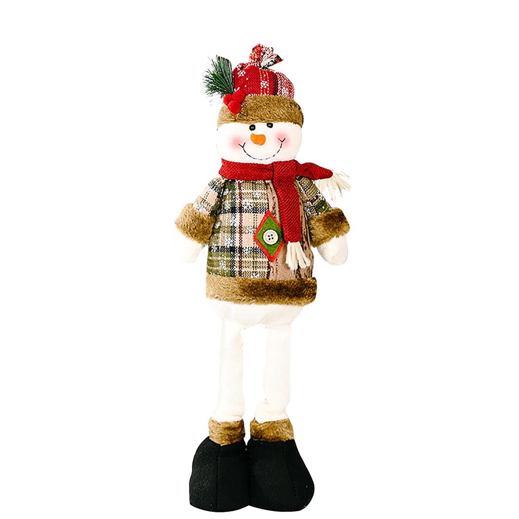 Рождественская снежинка клетчатая ткань телескопическая фигурка украшение для Санта-Клауса