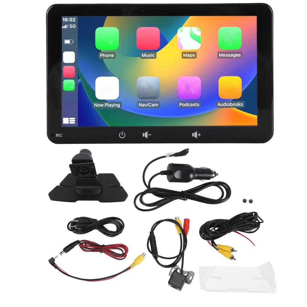 Автомагнитола для CarPlay для Android Портативный сенсорный экран Bluetooth Мультимедийный автомобильный аудиоприемник с HD камерой заднего вида Mirror Link Клейкий 7" Авто, проигрыватель,