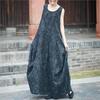 Women Vintage Sleeveless Dress O-Neck Jacquard Summer High Quality Female Dress