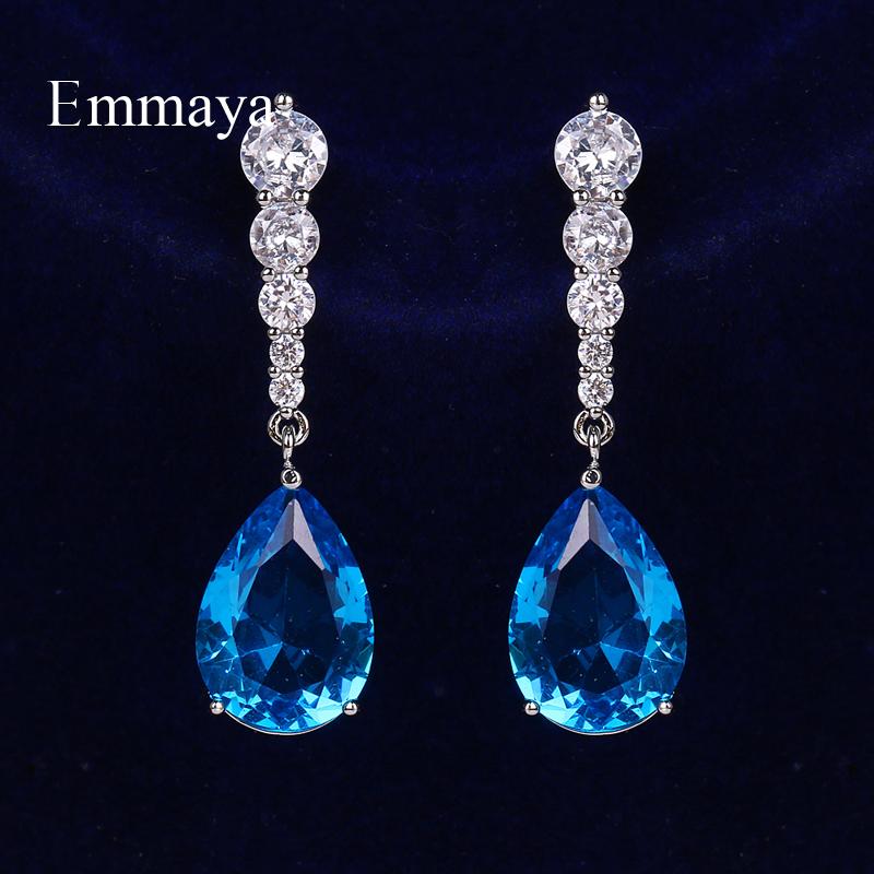 Серьги Emmaya Очаровательные Классические Каплевидные AAA Цирконий Шесть Цветов Для Женщин Элегантное Украшение на Свадьбу Подарок
