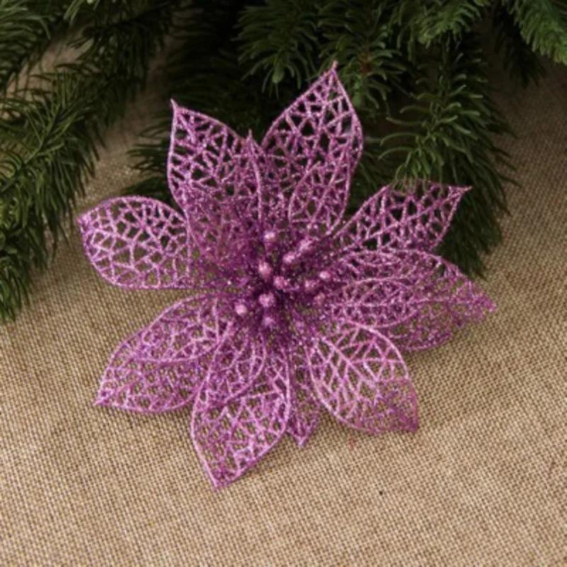 Christmas Simulation Flowers Xmas Tree Decorative Wreath Ornaments Hollowed Out Flower Merry Christma Natal Navidad Party Decor
