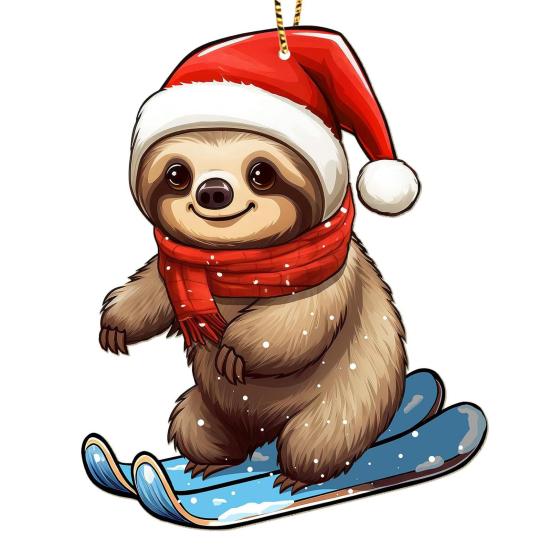 Рождественские украшения Мультяшные животные Санта лось слон подвесное украшение акриловый кулон с шнурком для домашнего декора елки