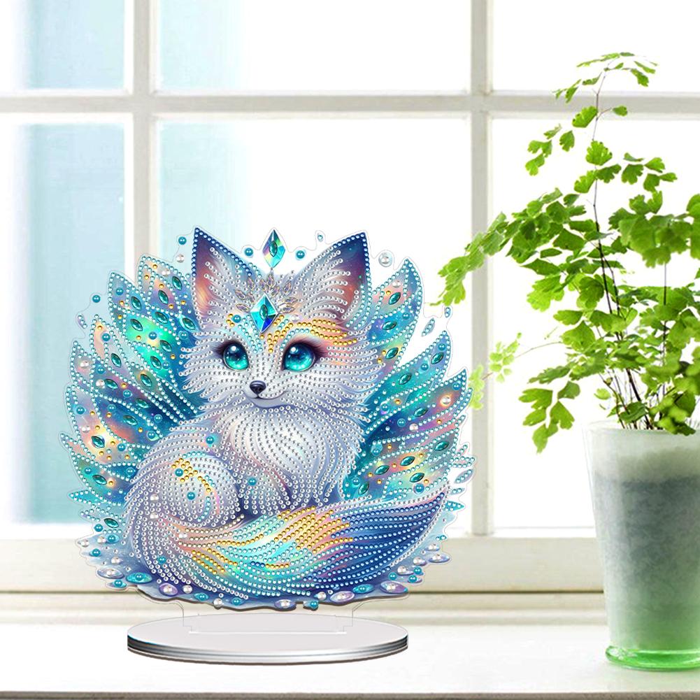 Acrylic 2D Flat Print Animal DIY Diamond Painting Desktop Ornaments Kit Acrylic 2D/Flat Animal DIY for Home Office Desktop Decor