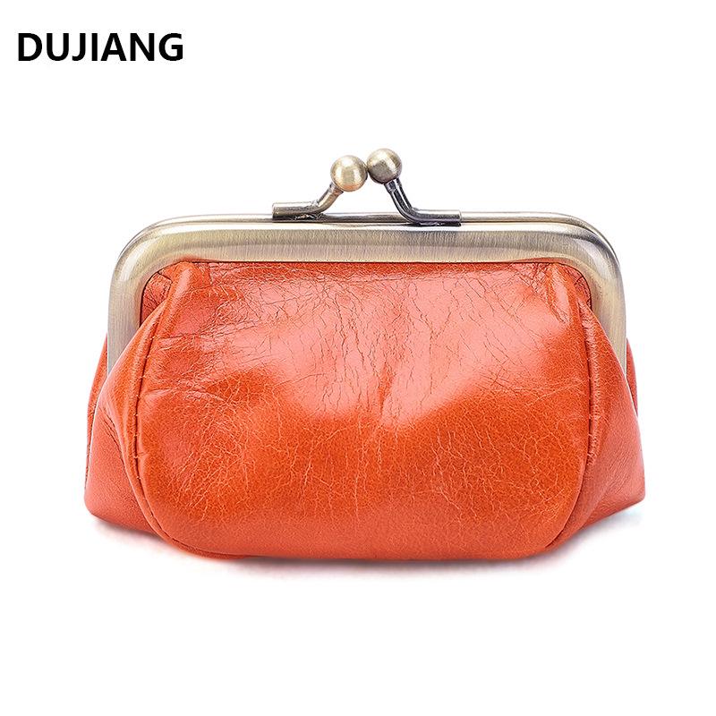 Retro Mini Genuine Leather Clasp Coin Purse & Earphone Bag