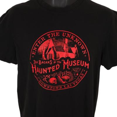 Футболка Zak Bagans Haunted Museum 100% Хлопок Мужские Футболки Топ Мужской Размер Средний Черный Лас-Вегас Сделано в США