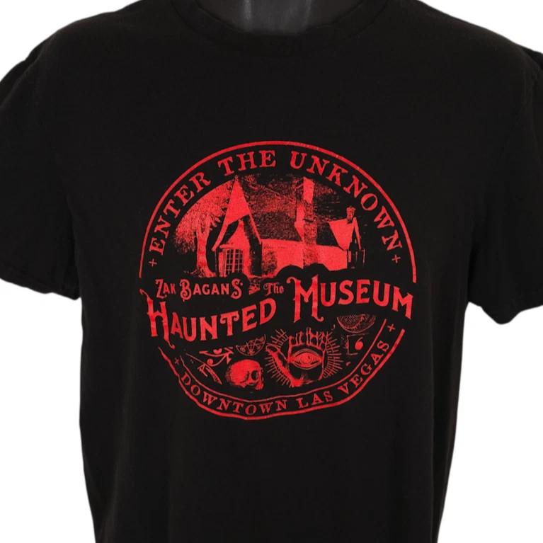 Zak Bagans Haunted Museum 100% Cotton T-shirt Mens Tees Top Mens Size Medium Black Las Vegas Made In USA