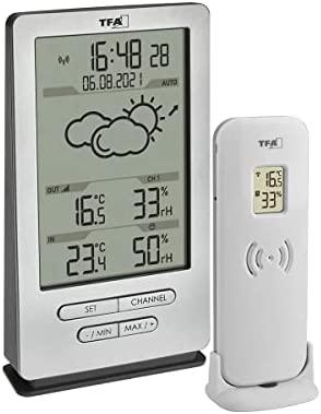 TFA-Dostmann 35.1162.54 Wireless Weather Station Indoor Outdoor Temperature Humidity Silver