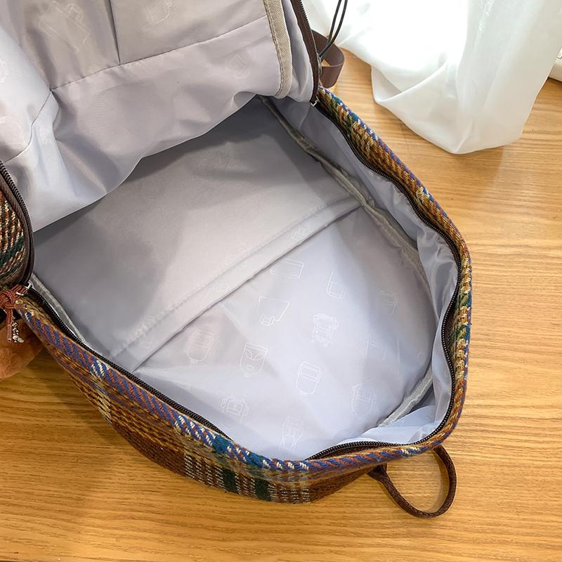 Винтажный клетчатый школьный рюкзак для женщин