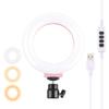 PULUZ 4.7 Inch 12cm USB 3 Modes Dimmable LED Ring Selfie Beauty Vlogging Photography Video Lights with Tripod Ball Head