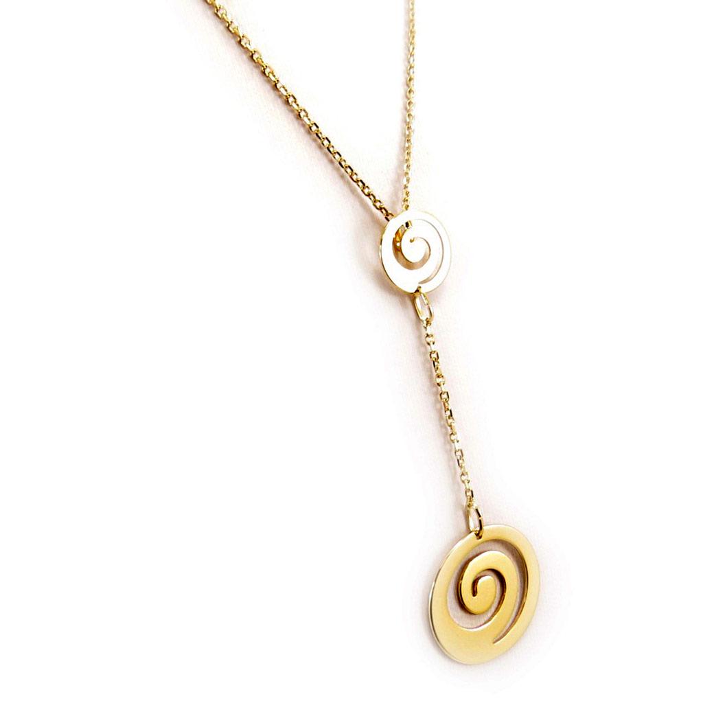 Les Trésors De Lily [C4408] - Позолоченное колье «Спираль» - 25x7 мм