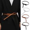 Faux Leather Belt with Knotted Decoration Simple Versatile Imitation Leather Belt Waist Belt Fashionable Accessory