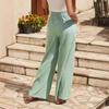 Женские однотонные повседневные свободные брюки, плиссированные модные повседневные брюки