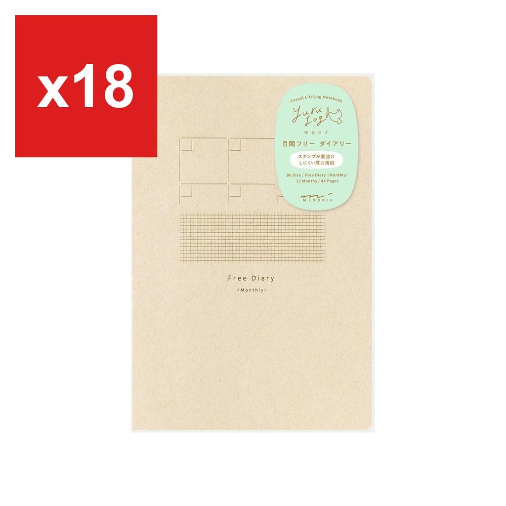 MIDORI Yuru-Log Casual Notebook, B6 - Pattern