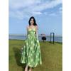Women's Summer Vintage Halter Seaside Holiday High Waist Long Dresses