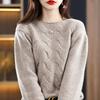 Women's One-Shoulder Wool Sweater: Loose Knit Pullover for Autumn/Winter