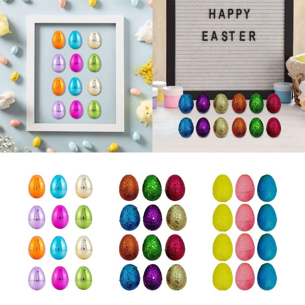 6Pcs Party Supplies Fillable Easter Eggs Favors Happy Easter Openable Egg Toys Plastic Easter Egg