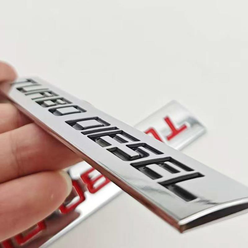 3D Chrome Metal Car Sticker Logo TURBO DIESEL Emblem Rear Trunk Fender Badge Decal For Isuzu Kia Hyundai Toyota Ford Accessories