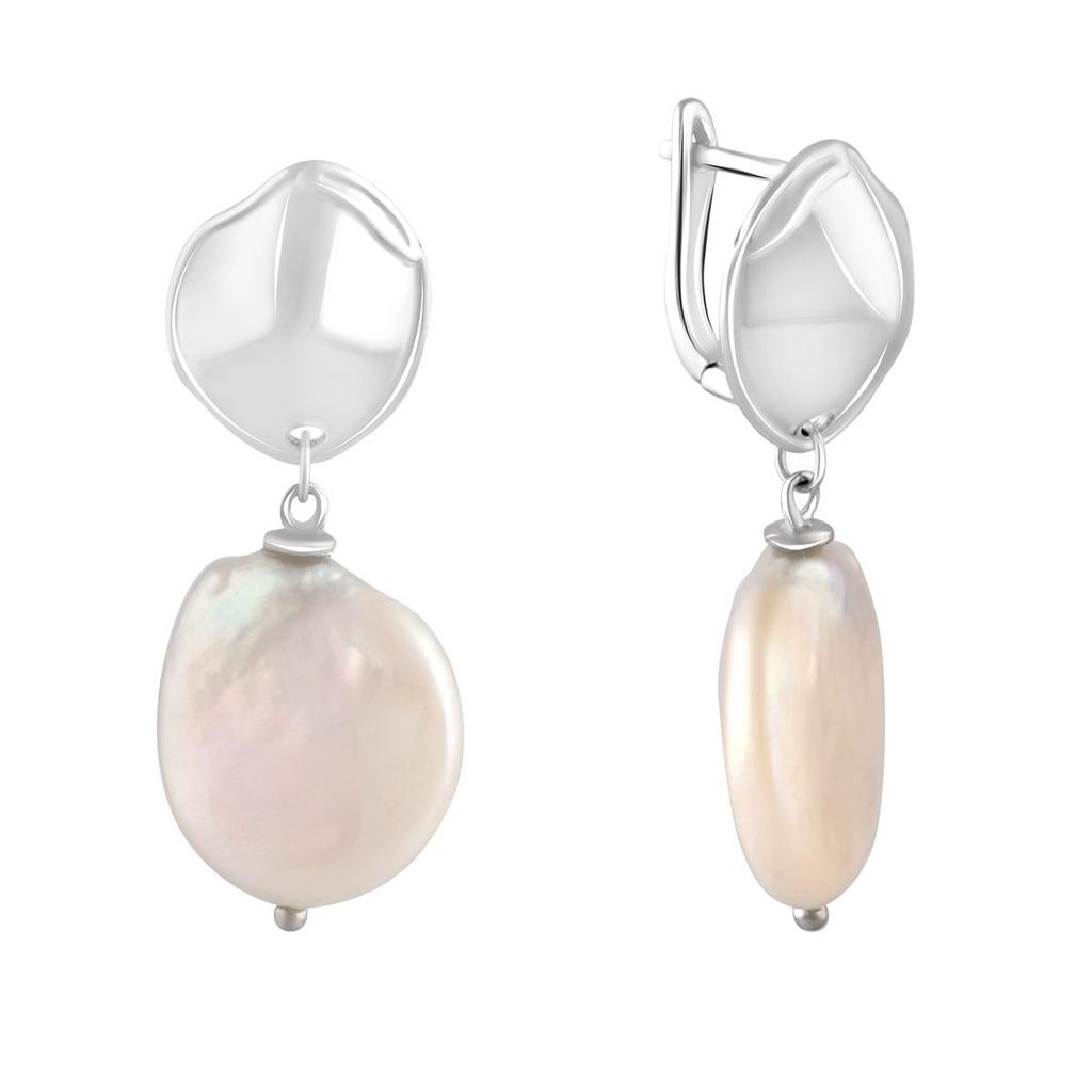 Silver Earrings with Natural Baroque Pearls 23.855ct (2098706)