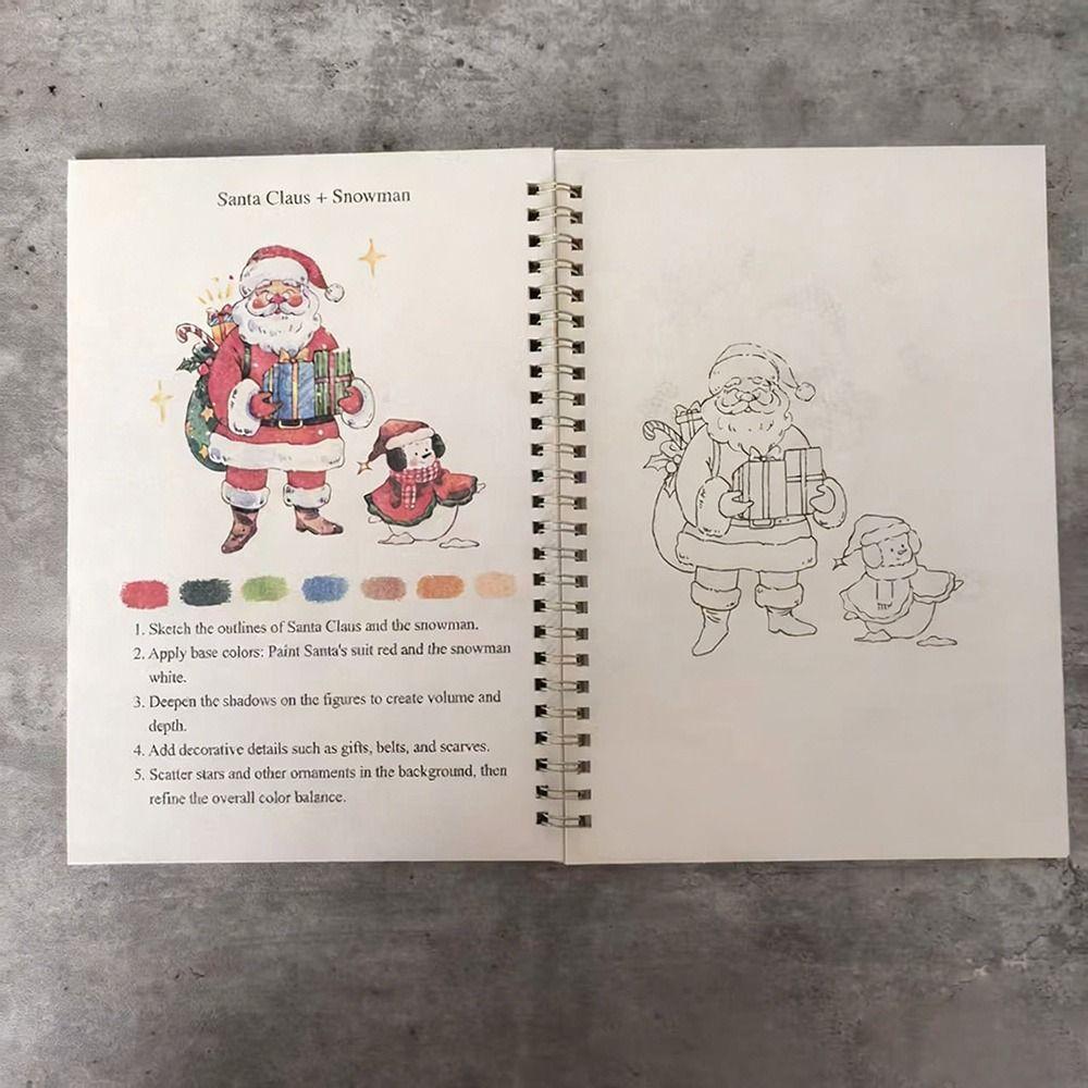 Christmas Watercolor Workbook Beginner-Friendly Art Learning Guide Gift for Artists