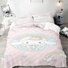 Серия Sanrio Набор постельного белья пододеяльник Kuromi для детей Размер King-size Роскошный чехол 100% Полиэстер 3 предмета Рождественские подарки Декор для дома