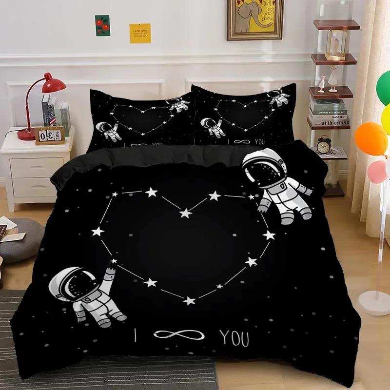Luxury New 3D Print Love Heart Duvet Cover Microfiber Luxury Romantic Theme Bedding Set King Queen For Couple Valentine'S Day
