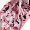 Fresh and literary magnolia flower satin square scarf versatile temperament small silk scarf women's spring and summer new models with small heads