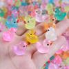 100/50Pcs Yellow Ducks Luminous Duck Ornament Miniature Figures Tiny Duck Micro Fairy Garden Landscape Fairy Garden Home Decor