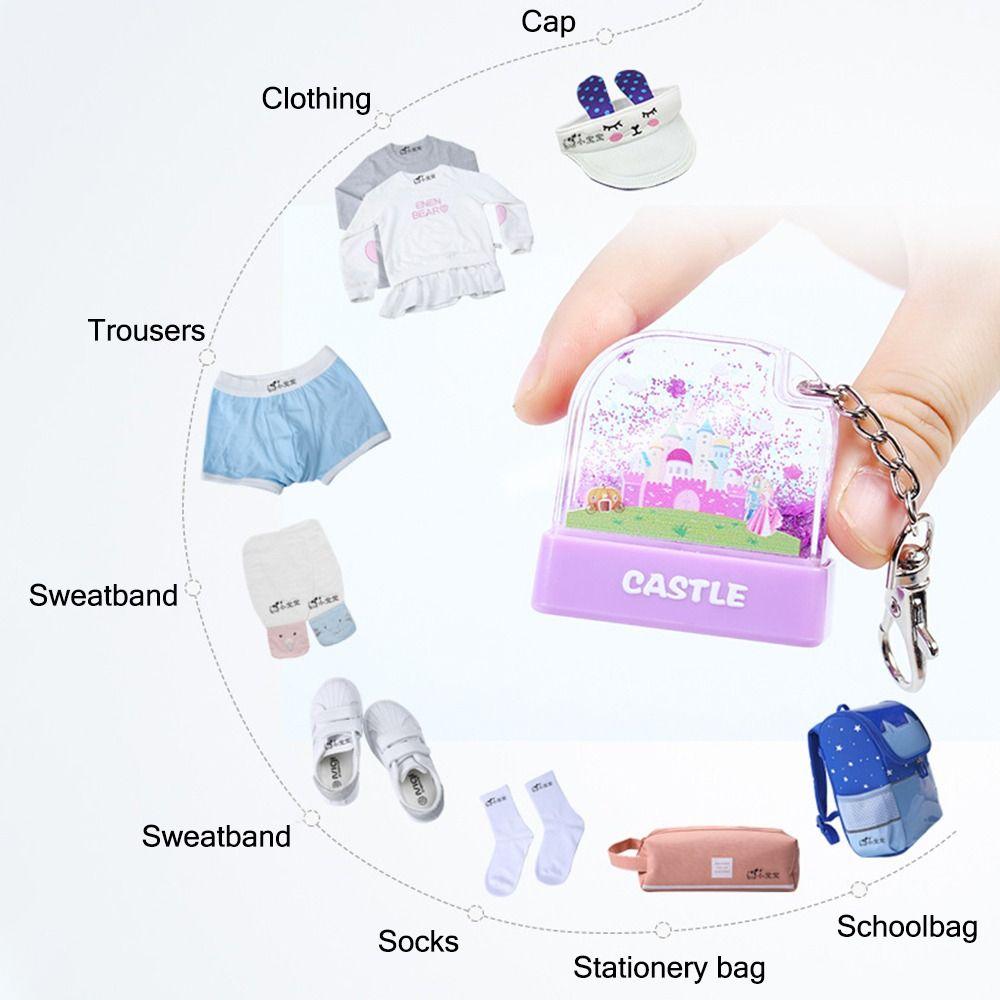 Самодельная детская именная печать для одежды с цепочкой Детская печать Штамп Материал для печати Детская печать-штамп Игрушка Именная печать