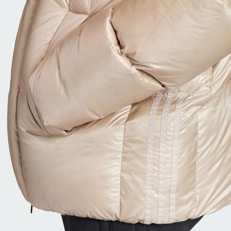 Adidas Originals Heavyweight Down Puffer Jacket With Patched Cuffs And Hood Men Outerwear Light-Khaki IR7134