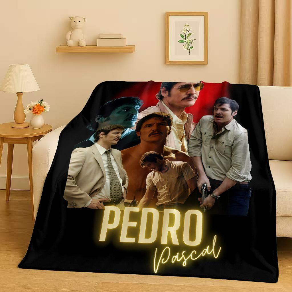 3D Pedro Pascal Handsome Actor Flannel Blanket,Ultra Soft Warm Plush Throw for Home Bedroom Bed Sofa Cover Kids Picnic Gift