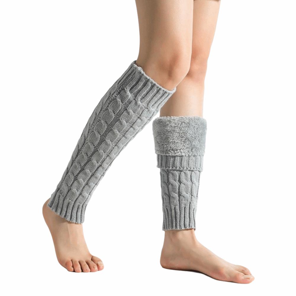 Double-Layered Women Leg Warmers Twist Pattern Ankle Warmer Knitting Leg Warmers  Autumn Winter