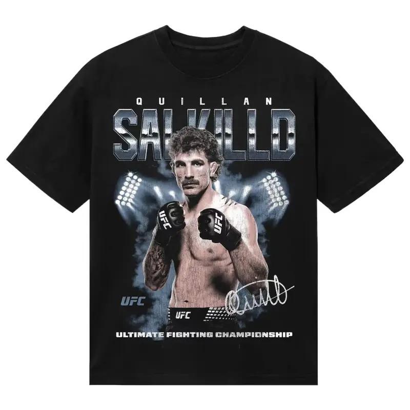 Футболка UFC с изображением Quillan Salkilld, Графическая футболка бойца ММА, Футболка UFC Fight Night, Qu