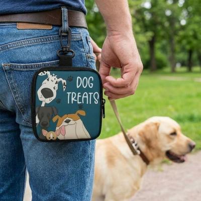 Waterproof Dog Treat Pouch Transparent Window Dog Care Bag Portable Pet Snack Bag Travel