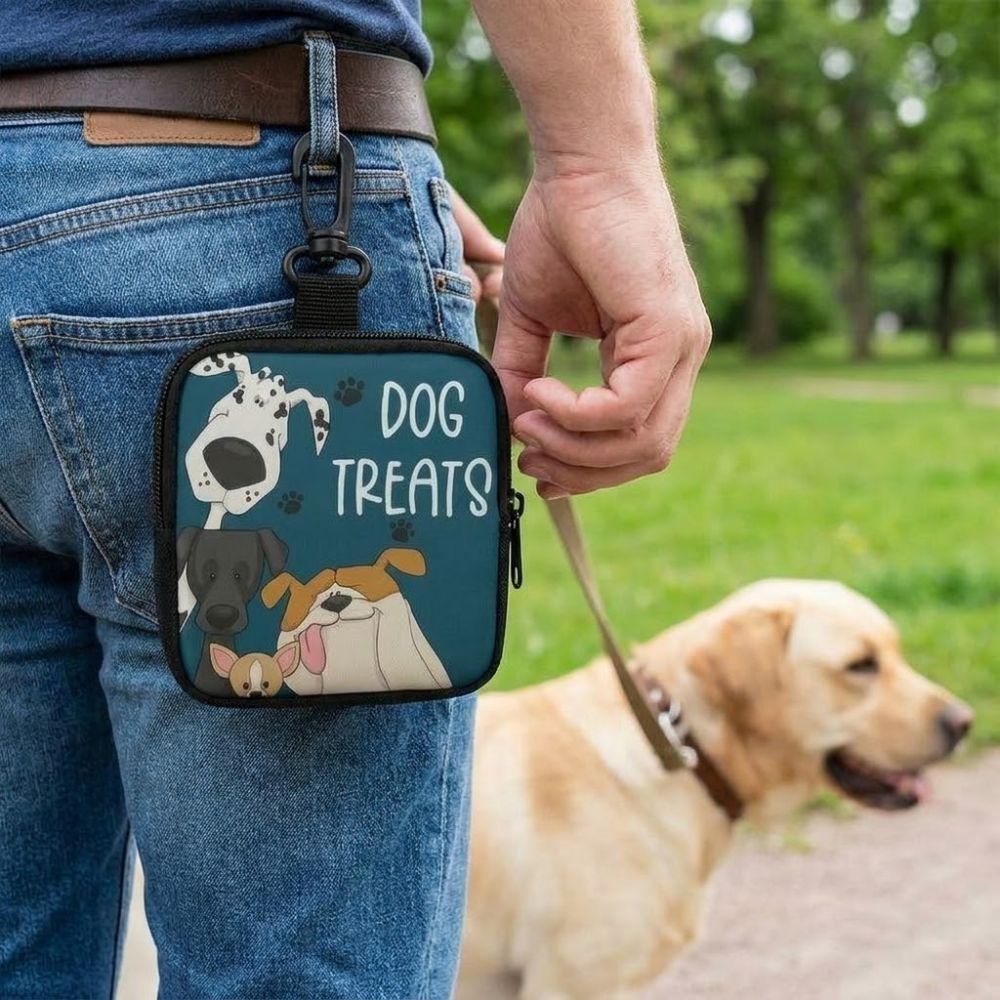 Zipper Closure Pet Training Reward Bag Transparent Window Pet Snack Bag Outdoor Activities
