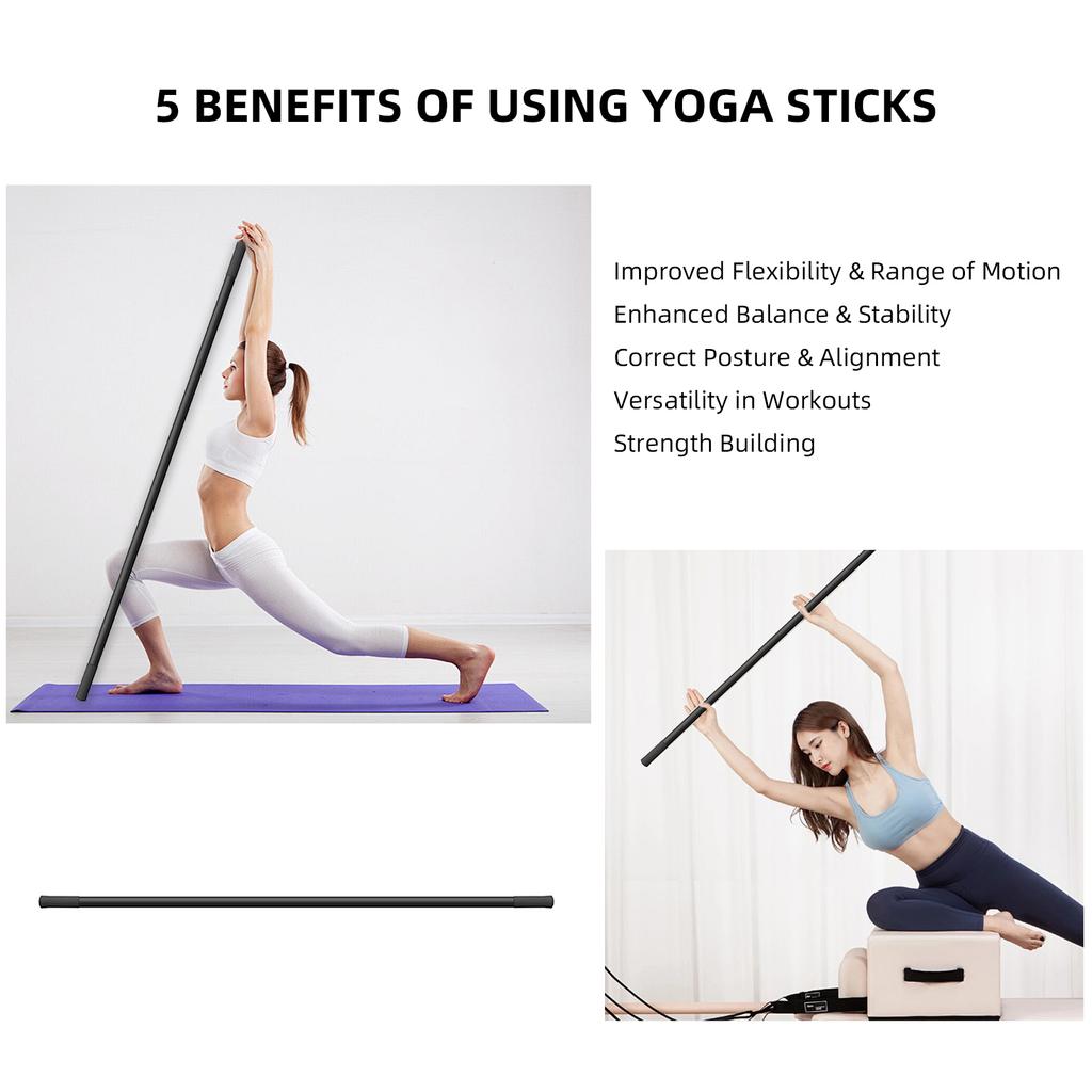 Portable Yoga Stick Fitness Rod With Comfortable Foam Handles Flexibility Exercise Rod for Enhanced Yoga & Workout
