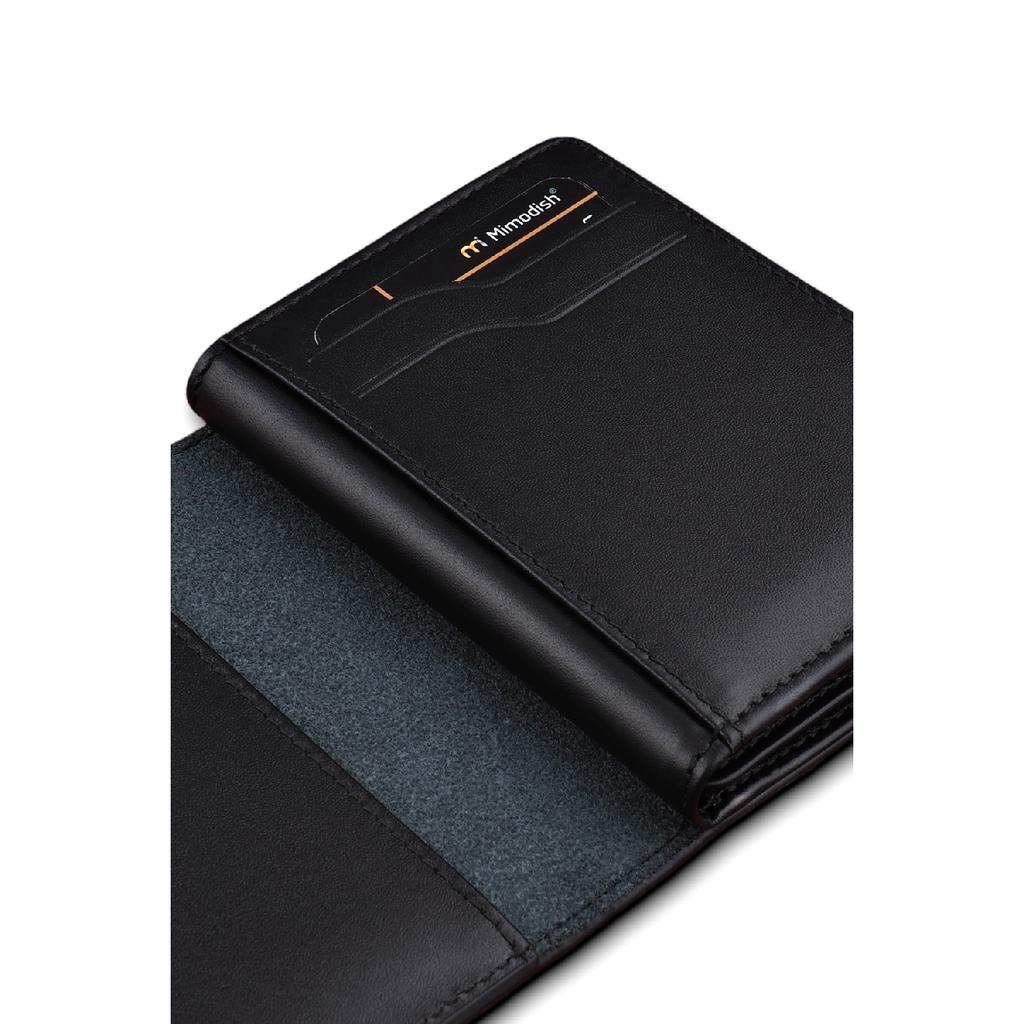 Натуральная натуральная кожа Вертикальный черный цвет Роскошный мужской кошелек