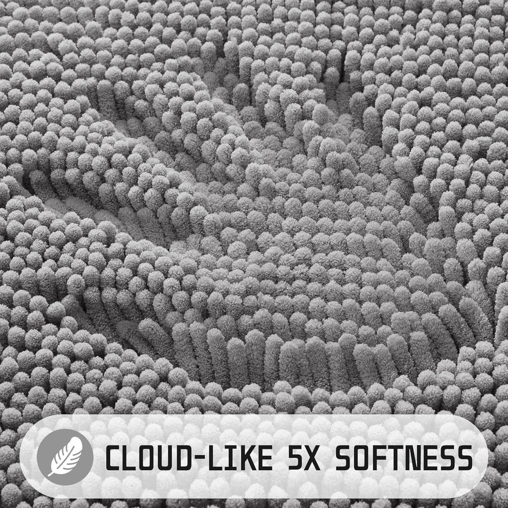 Bathroom Rugs Absorbent Machine Washable Non Slip Chenille Bath Mats Quick Dry Bathmat for Bath Shower Bedroom Door Mat