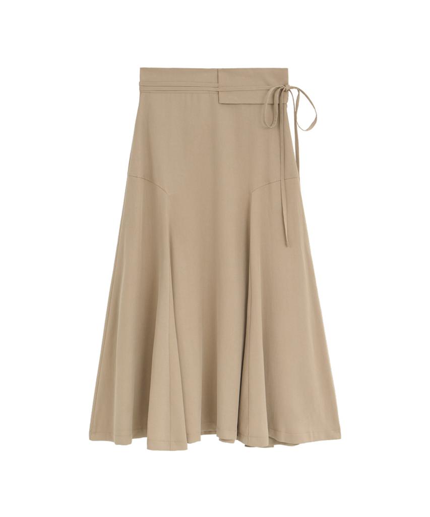 Hye Young Kim Tencel Double Waist Band Skirt - Yellow Ochre