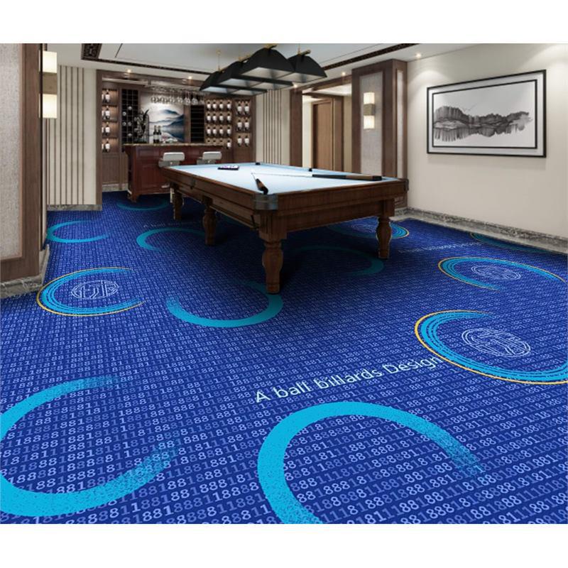 Luxury Fireproof Nylon Billiard Hall Carpet for Hotels - Large Area Print Mat